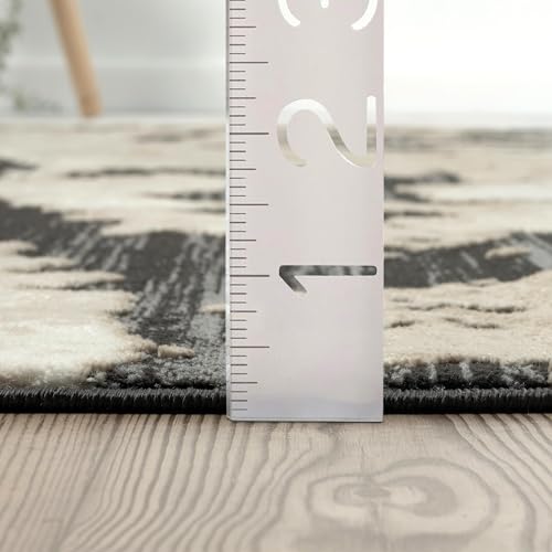 Abani Black and Cream Area Rug | 9' x 12' Tan and Beige Abstract Pattern | Perfect for Living Room and Bedroom | Terra Collection - color: Grey, size: 9' x 12' (Rectangular)