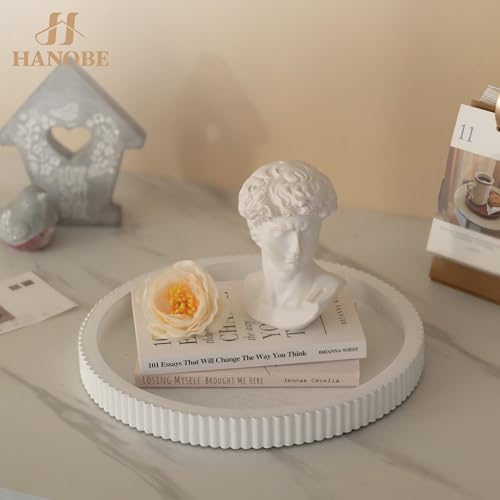 Hanobe White Decorative Coffee Table Tray, Scalloped Edge - color: White
