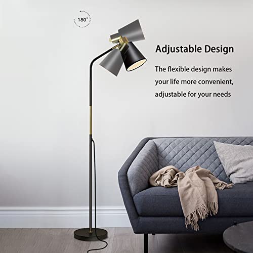 LALISU Floor Lamp Industrial Floor Lamps Reading Farmhouse Standing Lamp - color: Black