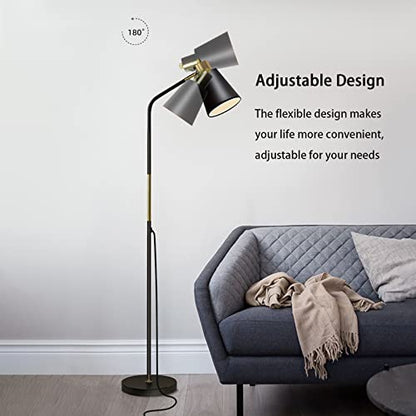 LALISU Floor Lamp Industrial Floor Lamps Reading Farmhouse Standing Lamp - color: Black