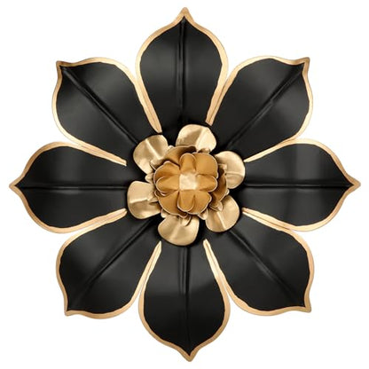Villa Como 10" Green and Gold Metal Flowers Wall Art Decor Wall Accent 1PC - color: # 1 Black and White