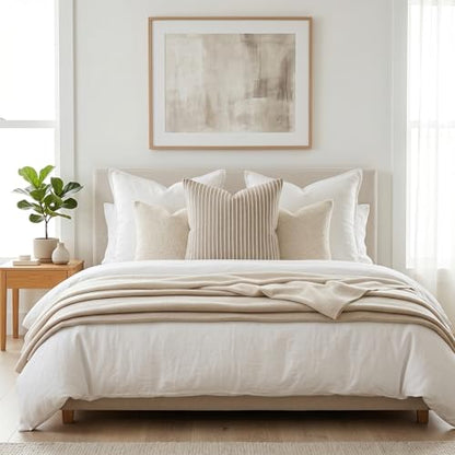 SanVia Designer Cotton Throw Pillow Covers 20x20 for Nooks, Beds & Sofas - color: Taupe, size: 20" x 20" (Pack of 1)