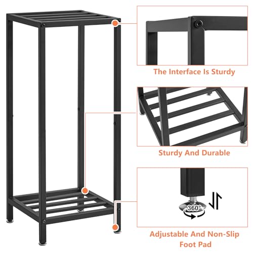 IBUYKE 30 Inch Tall Plant Stand Indoor, 2 Tier Flower Stand, Black TMJ070B - color: Black-Square
