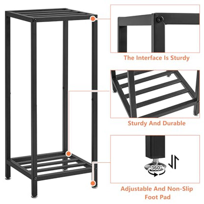 IBUYKE 30 Inch Tall Plant Stand Indoor, 2 Tier Flower Stand, Black TMJ070B - color: Black-Square