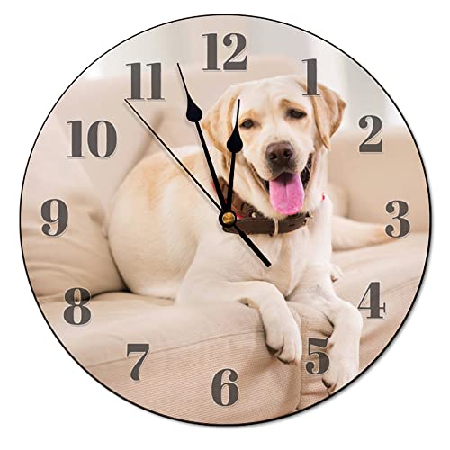 Labrador Retriever Wall Clock Yellow Lab Dog Wooden Wall Clock - color: Style-5, size: 10 inch