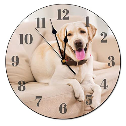 Labrador Retriever Wall Clock Yellow Lab Dog Wooden Wall Clock - color: Style-5, size: 10 inch