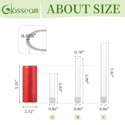 Glasseam Glass Bud Vases for Candle Holder, 6 Pcs Single Stem Flower Vases - size: 3.9"+5.9“+7.8" Tall