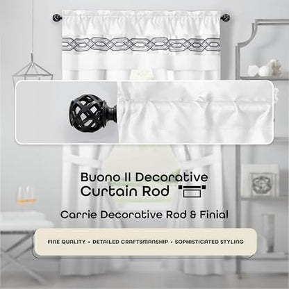 Buono II Carrie Rod & Finial 28-48 in, for Windows, Finials - size: 28-48, style: Carrie