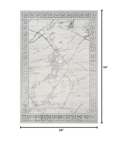 GLORY RUGS Area Rugs Marble 5x7 Cream Gray Carpet Modern Abstract Rug Living Room Dining Bedroom Rug - color: Cream Gray, size: 5' x 7' (Rectangular)