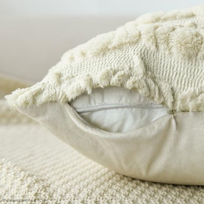 AVOIN colorlife Beige Fall Pumpkin Throw Pillow Covers 12x20 Inch - color: Beige, size: 20" x 12" (Pack of 2)