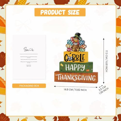 Smile Thanksgiving Wooden Block Decor - style: Thanksgiving Gobble