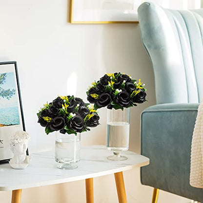 Flower Centerpieces for Wedding Tables: Black, 2 Packs - color: Black