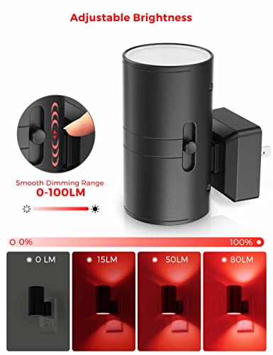 L LOHAS LED Red Night Light, Circadian Night Lights Plug into Wall, 2 Pack - color: Red, size: 2 Pack