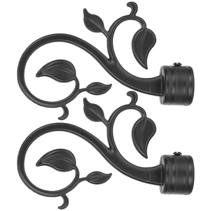 Cabilock 2Pcs Curtain Rod Plug Plastic Finials Decorative Curtain Rod Ends Window Drape Pole Finials for Home Office Window Treatment