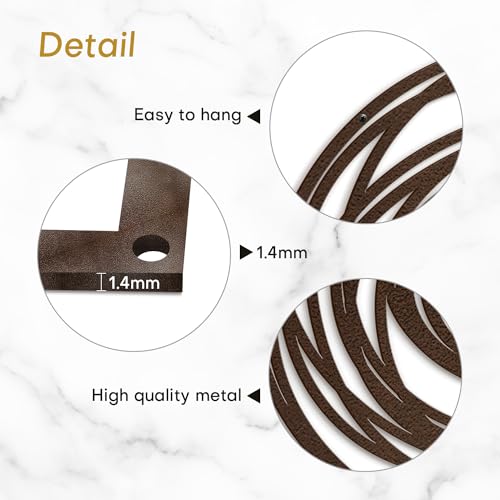 SIGNLEADER Metal Wall Art Decor Abstract Geometric Circles Minimalist Modern Abstract Wall Sculpture Hangings Home Decoration for Living Room, Bedroom, Bathroom, Kitchen, Outdoor - 18" Bronze