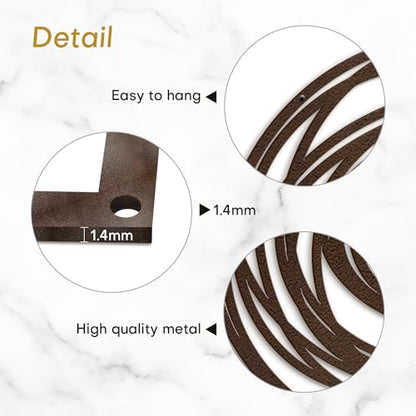 SIGNLEADER Metal Wall Art Decor Abstract Geometric Circles Minimalist Modern Abstract Wall Sculpture Hangings Home Decoration for Living Room, Bedroom, Bathroom, Kitchen, Outdoor - 18" Bronze