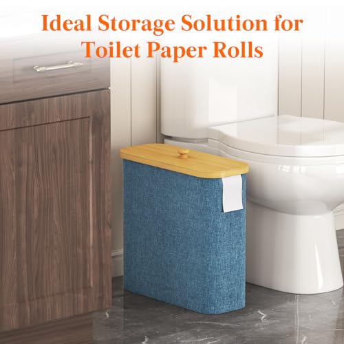 Lifewit Toilet Paper Storage Holder, Extra Large Stand Basket 30L Dark Blue - color: Dark Blue, size: 30L