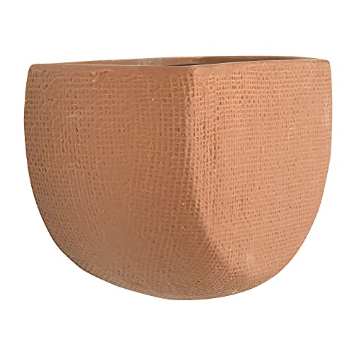 Main + Mesa Modern Boho Stoneware Wall Mount Planters, Terracotta, Set of 2 Sizes - size: 7.5" x 5" and 6" x 4"