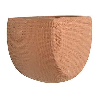 Main + Mesa Modern Boho Stoneware Wall Mount Planters, Terracotta, Set of 2 Sizes - size: 7.5" x 5" and 6" x 4"