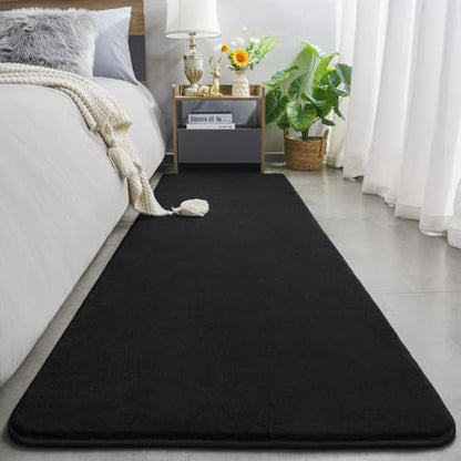 Amearea Modern Soft Hallway Runner Rug, 3x8 Feet Long Runners for Hallways - color: Black, size: 3' x 8' (Runner)