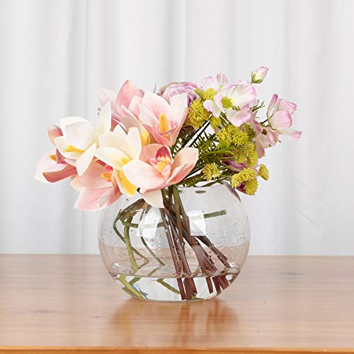 WGVI Bowl Glass Vase, Diameter 8", Height 6", Open Width 5", (Multiple Sizes Choices) Clear Bubble Planter Terrarium Fish Bowl for Wedding Event Home Decor, 1 Piece (VBW0008A) (Pack of 3) - size: 8"Dx6"H 1 Piece (Pack of 3)