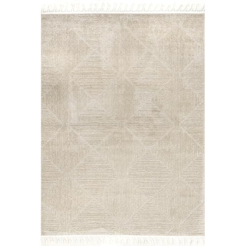 nuLOOM Kerry Beige Geometric Power Loomed Area Rug, 10' x 14' - color: Kerry Beige, size: 10' x 14' (Rectangular)