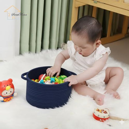 Small Gift Basket Empty to Fill with Gift Bag & Ribbon, Navy Blue - color: Blue, size: 1 Pack