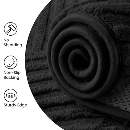 Sour Lemon 8x10 Area Rugs for Living Room Bedroom, Black Rug Large Carpet - color: Black, size: 8' x 10' (Rectangular)