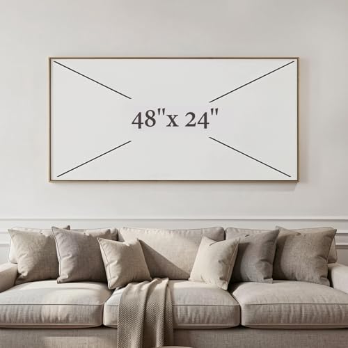 Wall Art Abstract Canvas Painting Gray 24"x48" 1 pcs with Framed - color: Abstract10, size: 48"L x 24"W