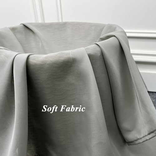 Sheer Curtains 2 Panels - Rod Pocket Voile & Tulle Curtains & Drapes for Living Room, 29" W x 24" L Lightweight Transparent Decorative Sheer Panels Window Treatments for Kitchen Bedroom, Grey - color: Grey, size: 29"W x 24"L (Pack of 2)
