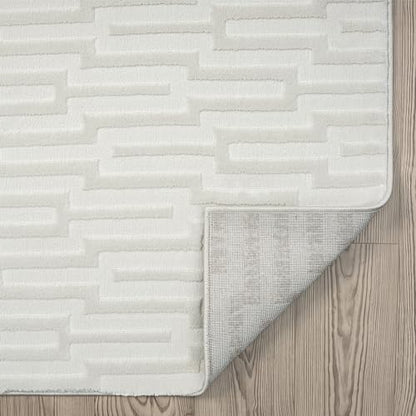 Abani Cream Area Rug for Living Room, Bedroom -Geometric Pattern - 4 x 6 -Durable & Easy to Clean - size: 4' x 6' (Rectangular)