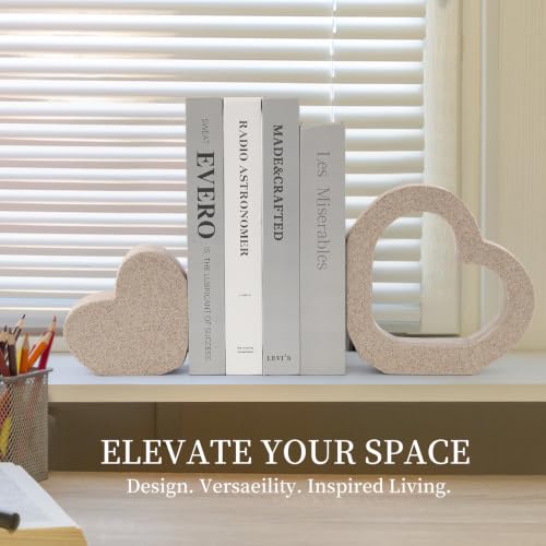 Book Ends for Shelves, Resin Decorative Bookends for Heavy Books - style: 808 (Sandstone )