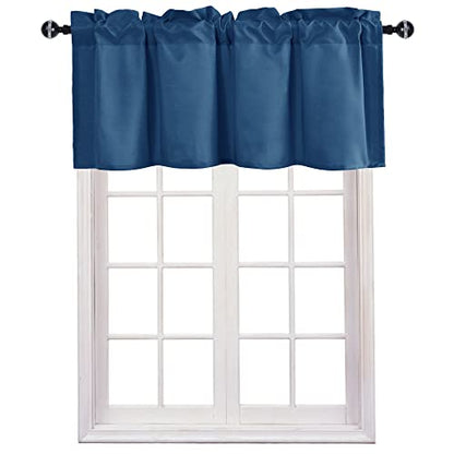 JIUZHEN Royal Blue Valance Curtains for Window 1 Panel, 42 x 18 Inches - color: Royal Blue, size: 42"W x 18"L (Pack of 1)
