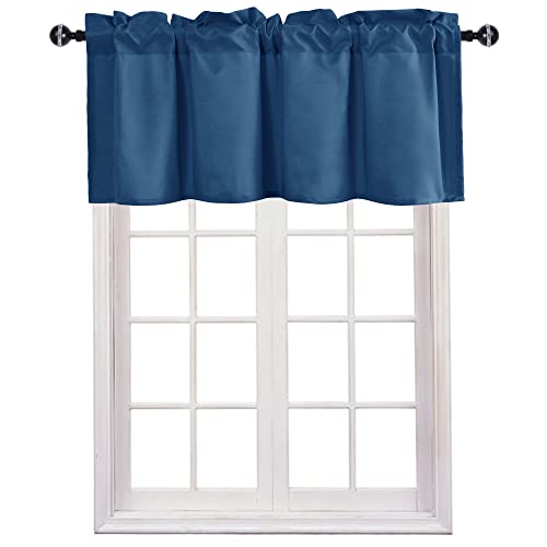 JIUZHEN Royal Blue Valance Curtains for Window 1 Panel, 42 x 18 Inches - color: Royal Blue, size: 42"W x 18"L (Pack of 1)