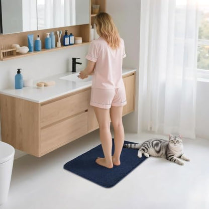 COSY HOMEER Extra Thick Bath Rugs for Bathroom Non Slip Bath Mat 16x24 Navy - color: Navy, size: 1'4" X 2' (Rectangular)