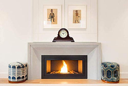 Mantel Clocks, Battery Operated, Silent Wood Mantle Clock with Westminster Chimes On The Hour, Solid Wooden Shelf Decorative Chiming Table Clock, 9" x 16" x 3" - color: Walnut - Roman Numerals