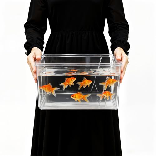 Geelin 1.5 Gallon Plastic Fishbowl Square Large Clear Shatterproof Tank - size: 1.5 Gallon, style: Square