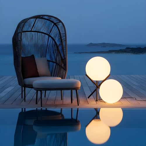 Lightdot Globe Floor Lamp, 12-Inch LED Ball Light 3000K with Tripod Base - color: 15.7''Warm White