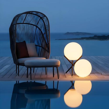 Lightdot Globe Floor Lamp, 12-Inch LED Ball Light 3000K with Tripod Base - color: 15.7''Warm White