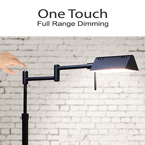 O'Bright Brook Adjustable Dimmable LED Pharmacy Floor Lamp, Black - color: Black