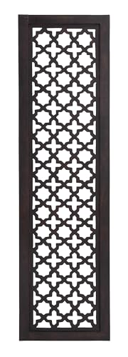 Deco 79 Wood Geometric Handmade Home Wall Decor Carved Wall Sculpture, Wall Art 20" x 1" x 72", Black