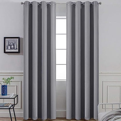 Yakamok Grey Room Darkening Curtains 52x90 inch Gray Grommet-Living Room - color: Grey, size: 52"W x 90"L (Pack of 2)