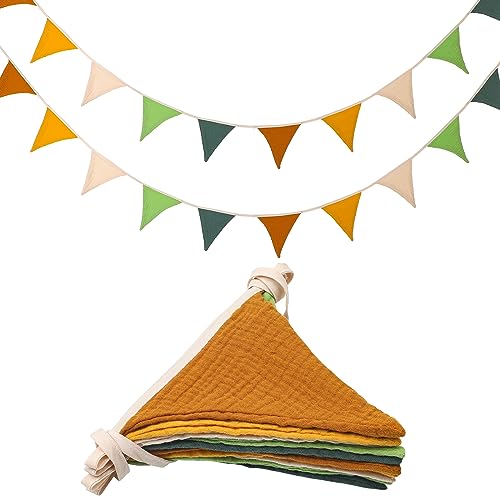 Oudain 2 Pcs Pennant Banner Flags Nursery Garland Triangle, Retro Forest - color: Retro Forest Color