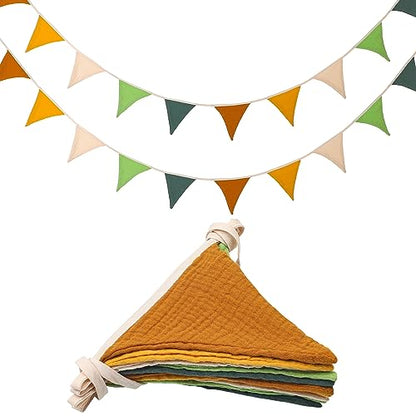Oudain 2 Pcs Pennant Banner Flags Nursery Garland Triangle, Retro Forest - color: Retro Forest Color