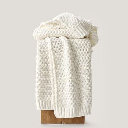 EVERGRACEHOME Chunky Chenille Knit Throw Blanket, 60 x 80, Bright White - color: Bright White, size: 60" X 80"