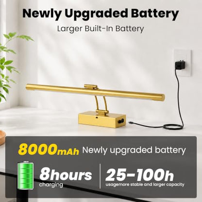 Battery Operated Picture Light for Wall,Gold Brushed 23.6-Inch - color: Gold, size: 23.6 Inch