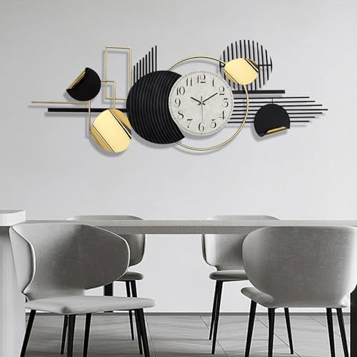 Modern Large Wall Clock Decorative Metal Art for Living Room