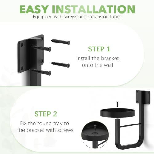 2 Pack Wall Plant Holder for Hanging Planters Indoor Outdoor Black - color: Black-2pcs15cm