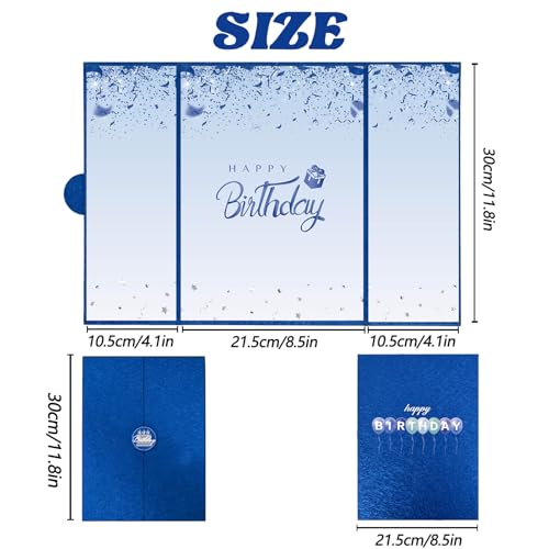 Crenics Blue Birthday Guest Sign in Book Alternative 18" x 12" - color: Blue