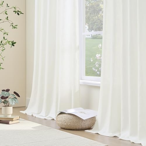 Cream Pinch Pleated Curtains 63 Inch Length for Living Room - color: Cream, size: 40"W x 63"L (Pack of 2)